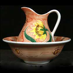 Portmeirion Hand Painted Signed SUNFLOWER Mini Pitcher Basin