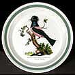 Portmeirion Birds Of Britain Green Band Plate Salad ROSE STARLIN