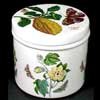 Citrus Ceramic Lidded Canister With Cotton Flower Bottom