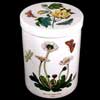 Cotton Flower Ceramic Lidded Canister With Daisy Bottom