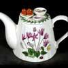 Cyclamen Two Cup Teapot With Miniatures On Lid