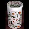 Cyclamen Tall Ceramic Lidded Canister With Cistus Bottom