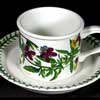 HEARTSEASE DRUM SHAPE COFFEE CUP AND SAUCER