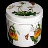 Orange Cactus Ceramic Lidded Canister With Daisy Lid