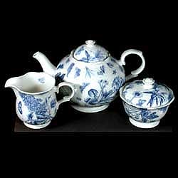 Portmeirion Botanic Garden BLUE TEA SET Teapot, Sugar, And Cream-SOLD!